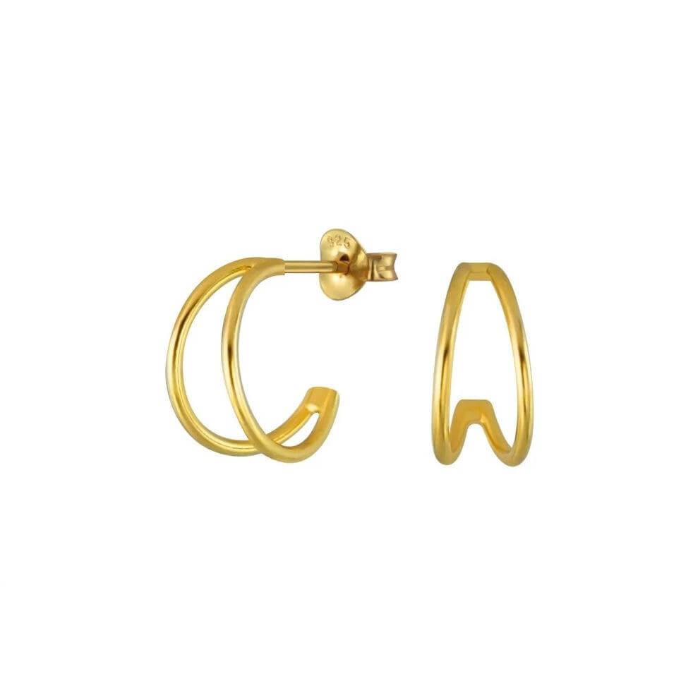 Coupled Huggie Hoop Earrings - Trendolla Jewelry