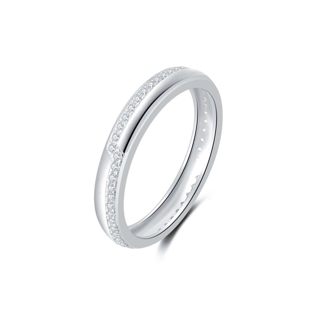 18K White Gold Plated 925 Sterling Silver Wedding Rings
