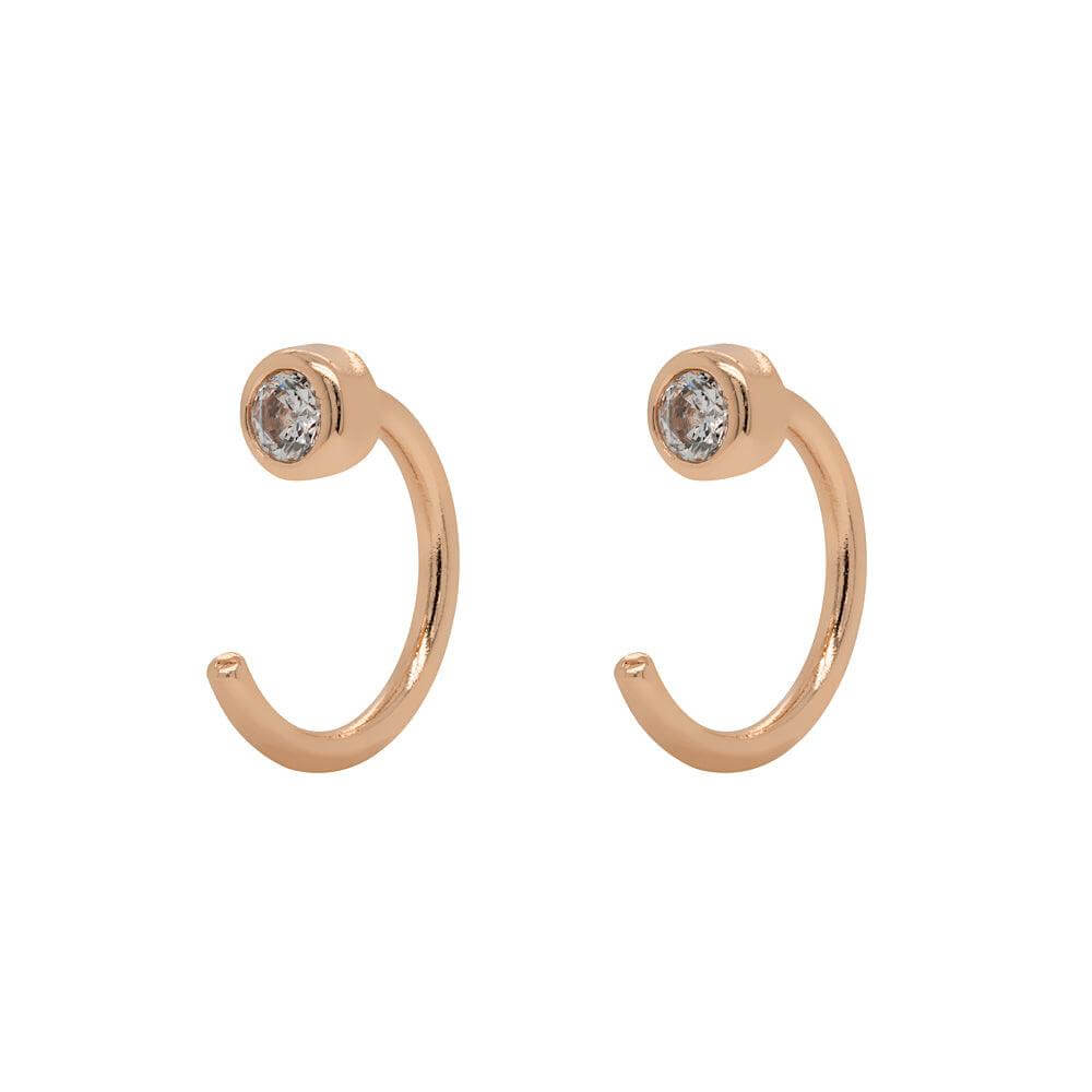 Mini Bezel Huggies Earrings - Trendolla Jewelry