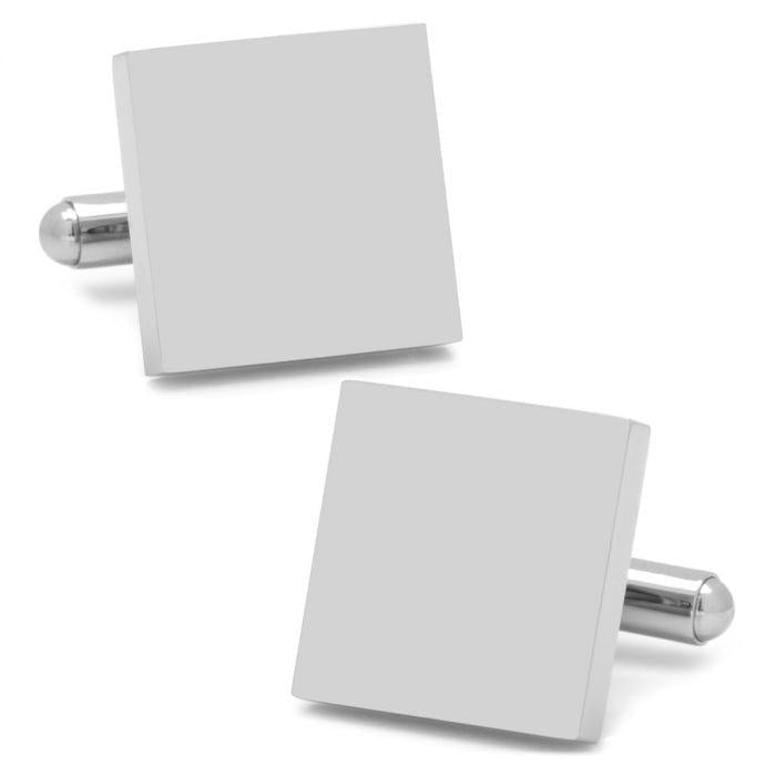 Stainless Steel Square Infinity Engravable Cufflinks of Trendolla - Trendolla Jewelry