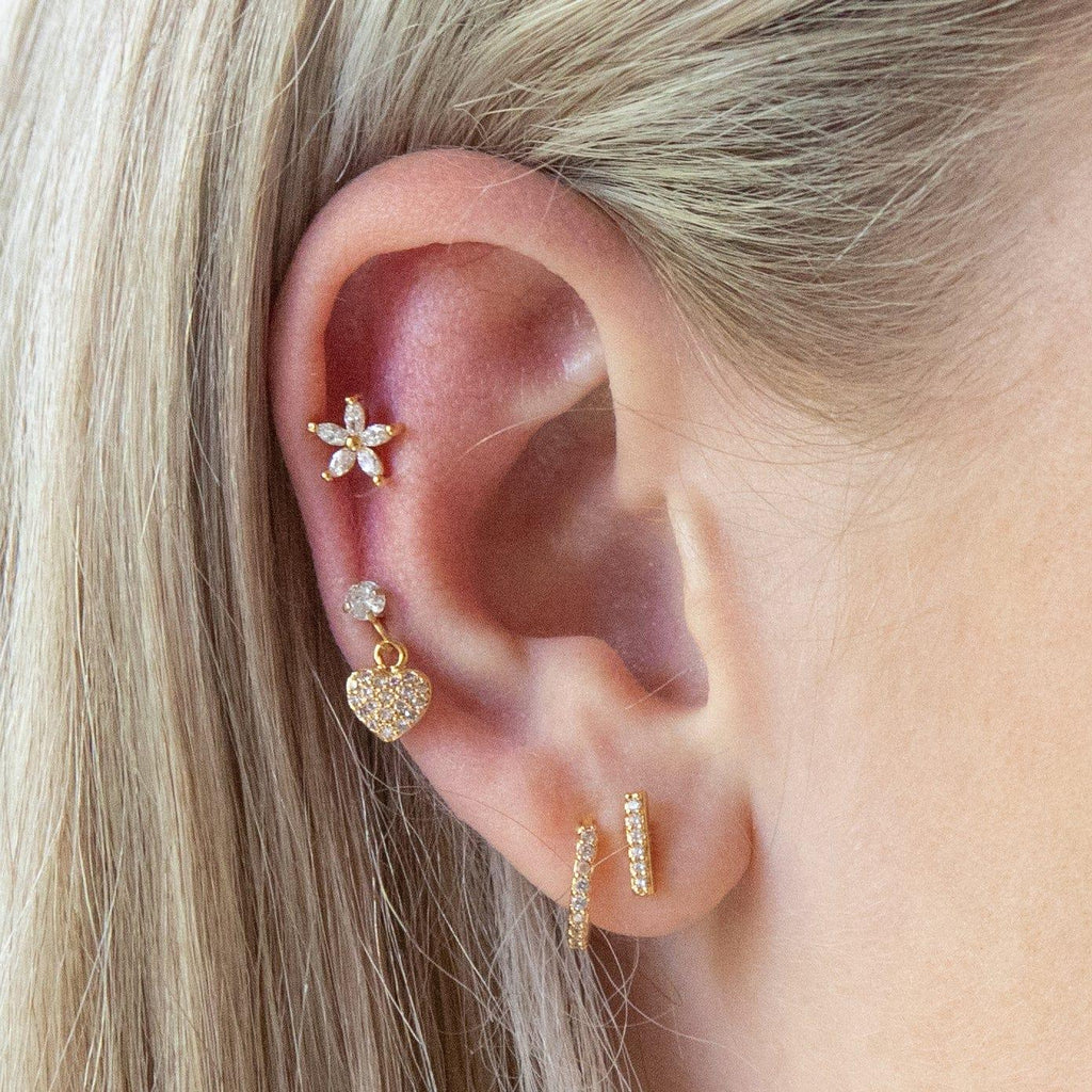 Tiny Bar Piercing Barbell Earrings Ball Back Earrings Nap Earrings - Trendolla Jewelry