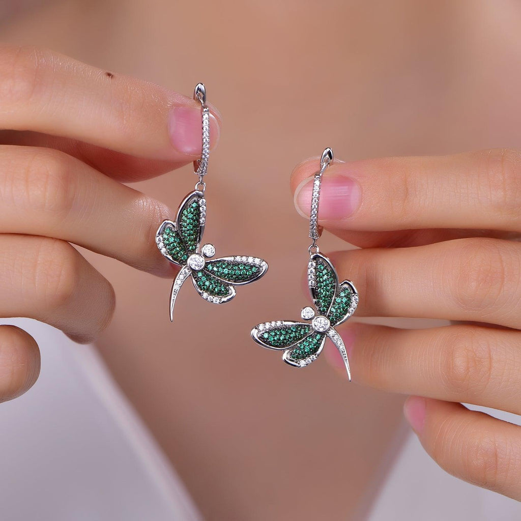 Trendolla Dragonfly Sterling Silver Earrings - Trendolla Jewelry