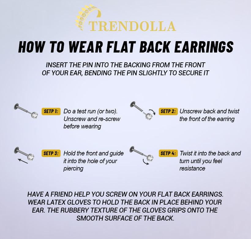 Trendolla Tiny Sapphire Ball Back Earrings - Trendolla Jewelry